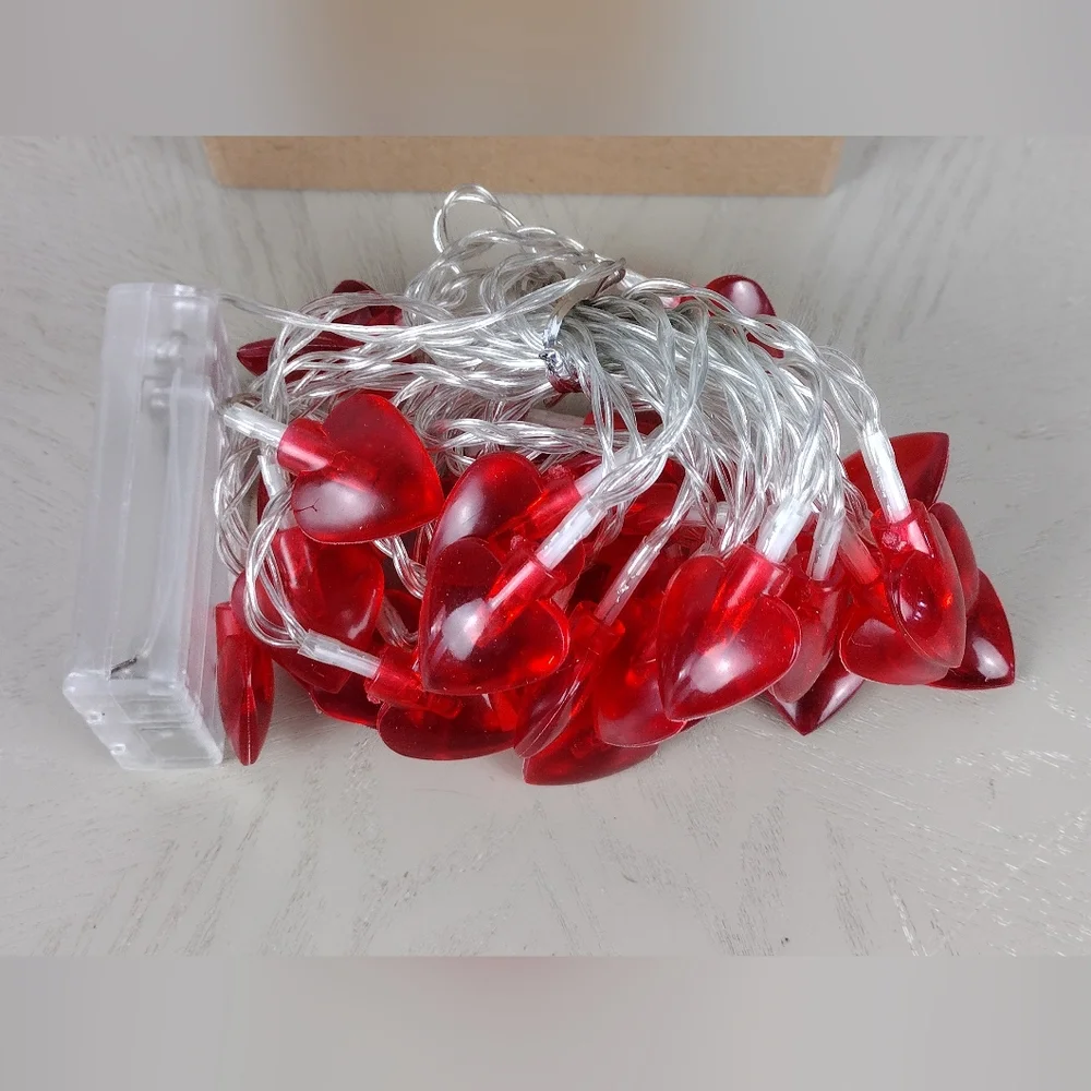 Red Hearts String Lights